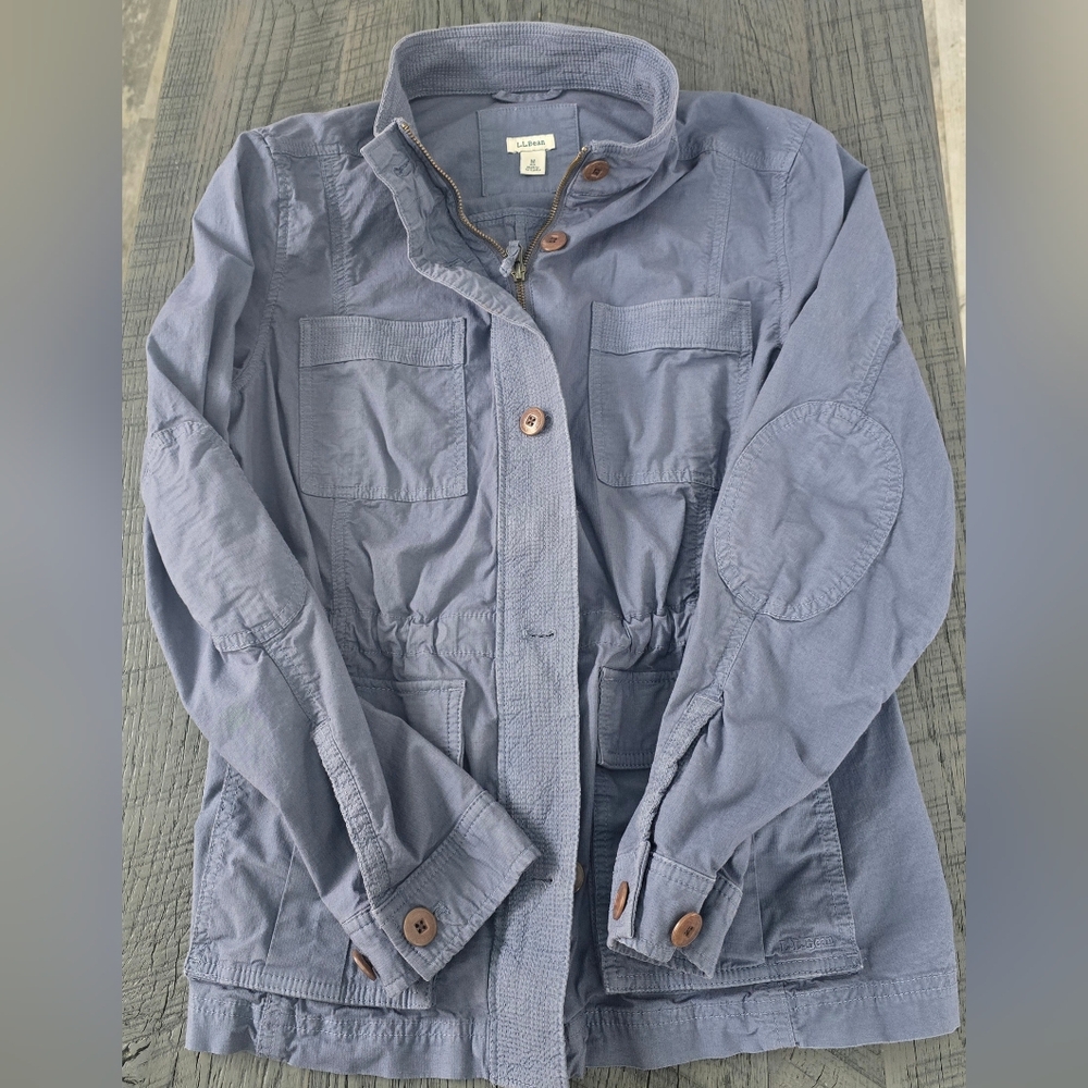 L.L. Bean Women's Light Blue Utility Jacket - Picture 2 of 6
